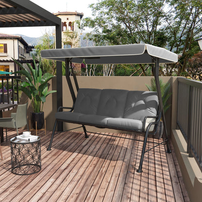 3-Person Patio Swing Chair with Canopy, Light Grey Porch Swings with Canopy at Gallery Canada