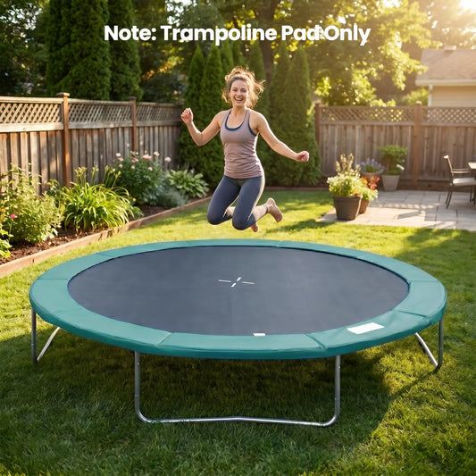 14FT Trampoline Pad Replacement, Φ168" Spring Cover, Water-Resistant, Green