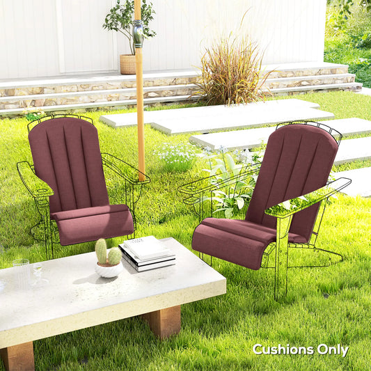 Set of 2 Patio Chair Cushions, High Back Adirondack, High-Density Foam, Wine Red Patio Chair Cushions Wine Red at Gallery Canada
