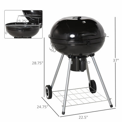Portable Kettle Charcoal Grill, Outdoor BBQ Barbecue Charcoal BBQ Grils at Gallery Canada
