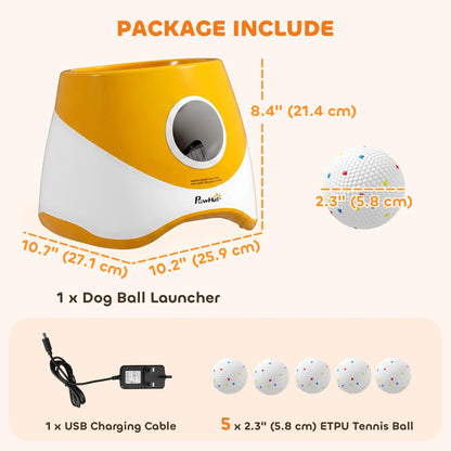 Automatic Dog Ball Launcher With 5 Etpu Balls, Orange