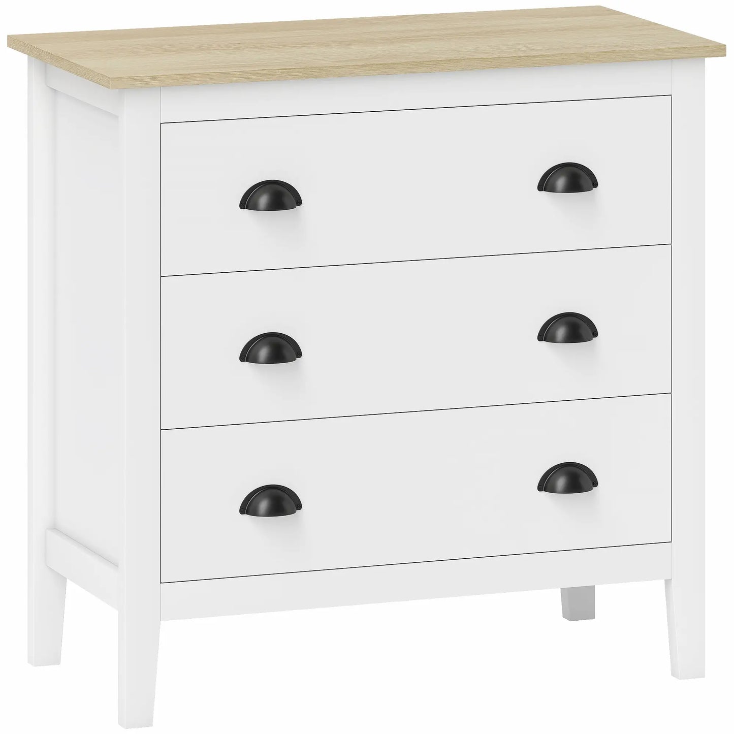 Modern 3 Drawer Dresser, Quiet Slides, White Storage Cabinets at Gallery Canada
