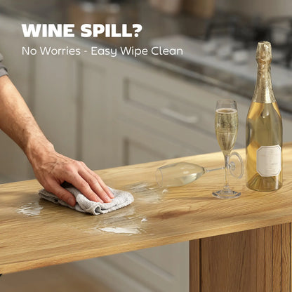 Tambour Bar Height Table, 3 Storage Shelves, Metal Frame, Natural Bar Tables at Gallery Canada