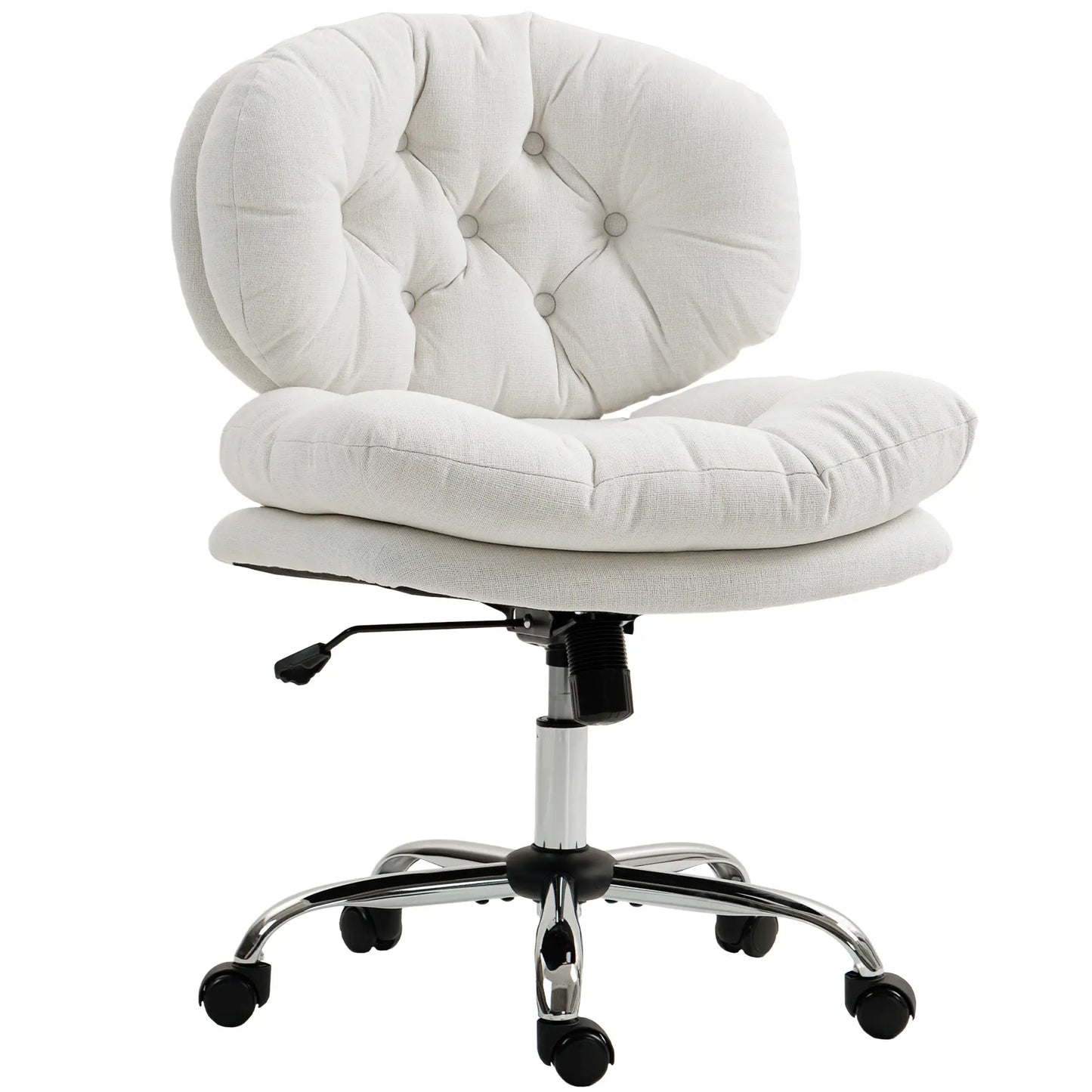 Armless Office Chair, Wide Padded Seat, Adjustable Height, Cream White Task Chairs at Gallery Canada