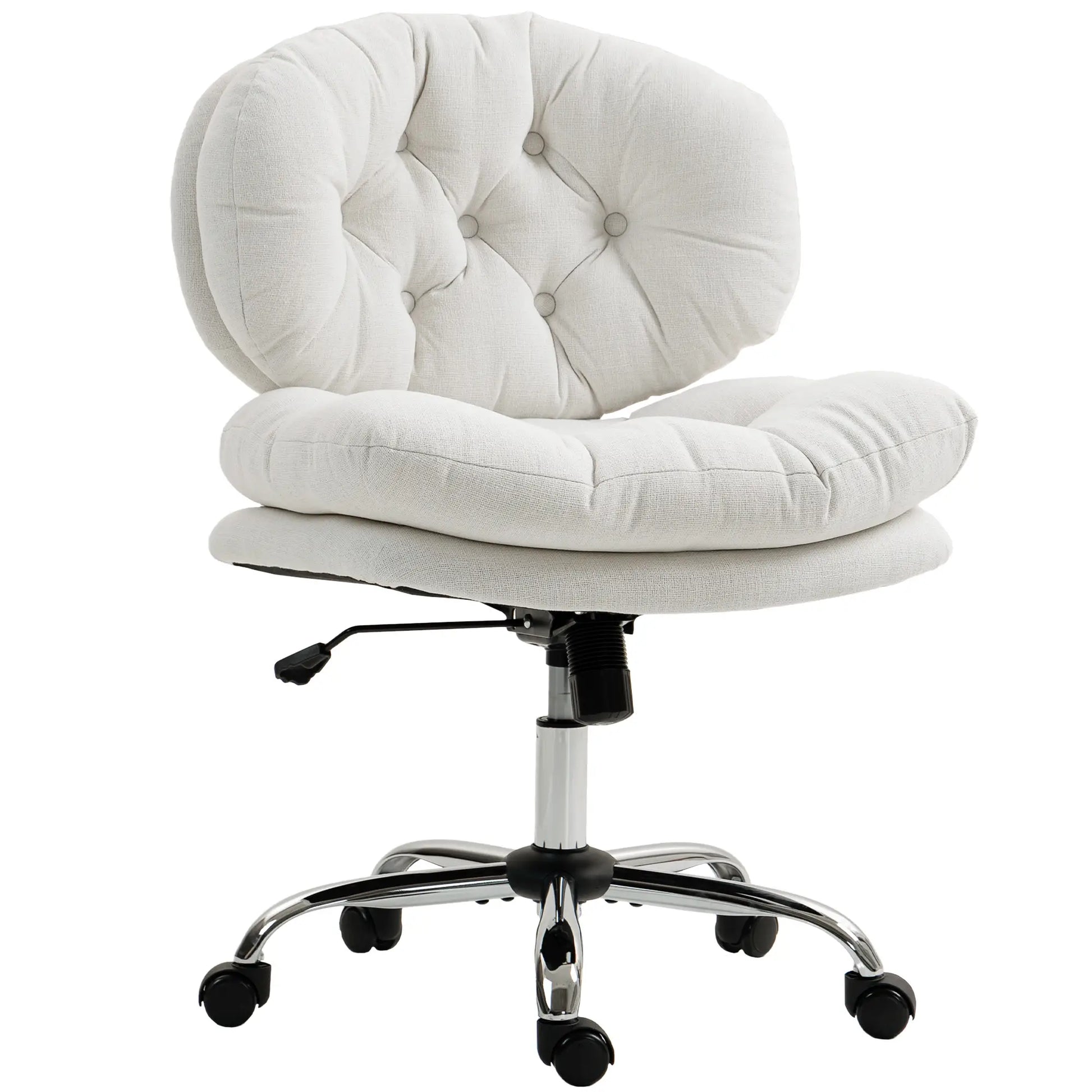 Armless Office Chair, Wide Padded Seat, Adjustable Height, Cream White Task Chairs at Gallery Canada