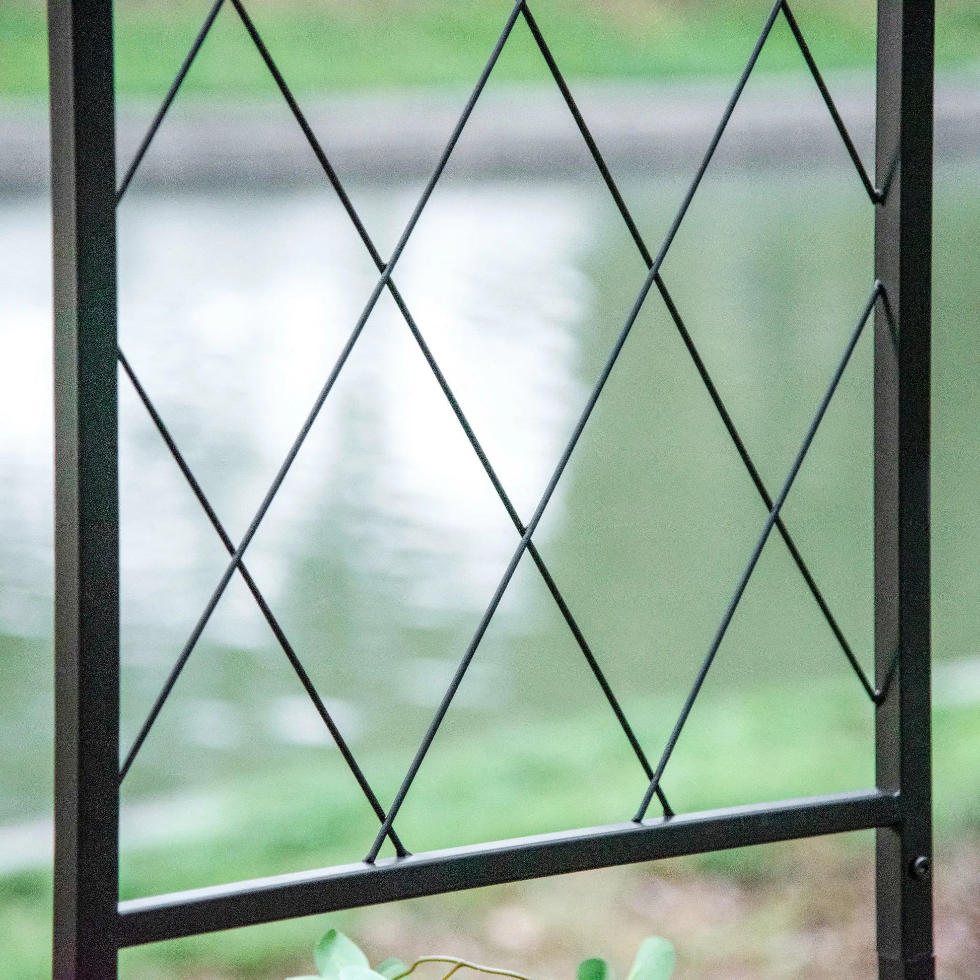 7FT Metal Garden Arch with Gate, Climbing Planter Frame, Black Garden Arches at Gallery Canada