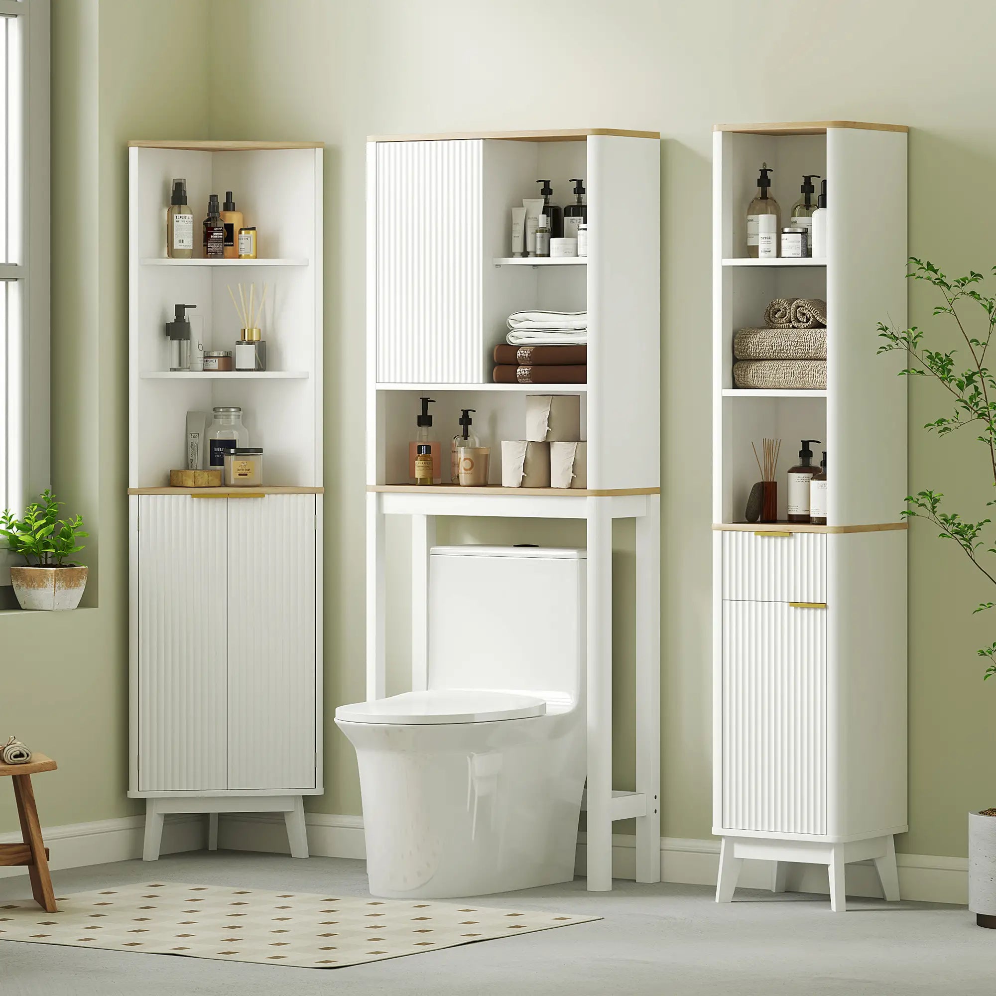 Over The Toilet Storage Cabinet, Bathroom Space Saver Cabinet with Adjustable Shelf, Bathroom Organizer, White Bathroom Cabinets at Gallery Canada