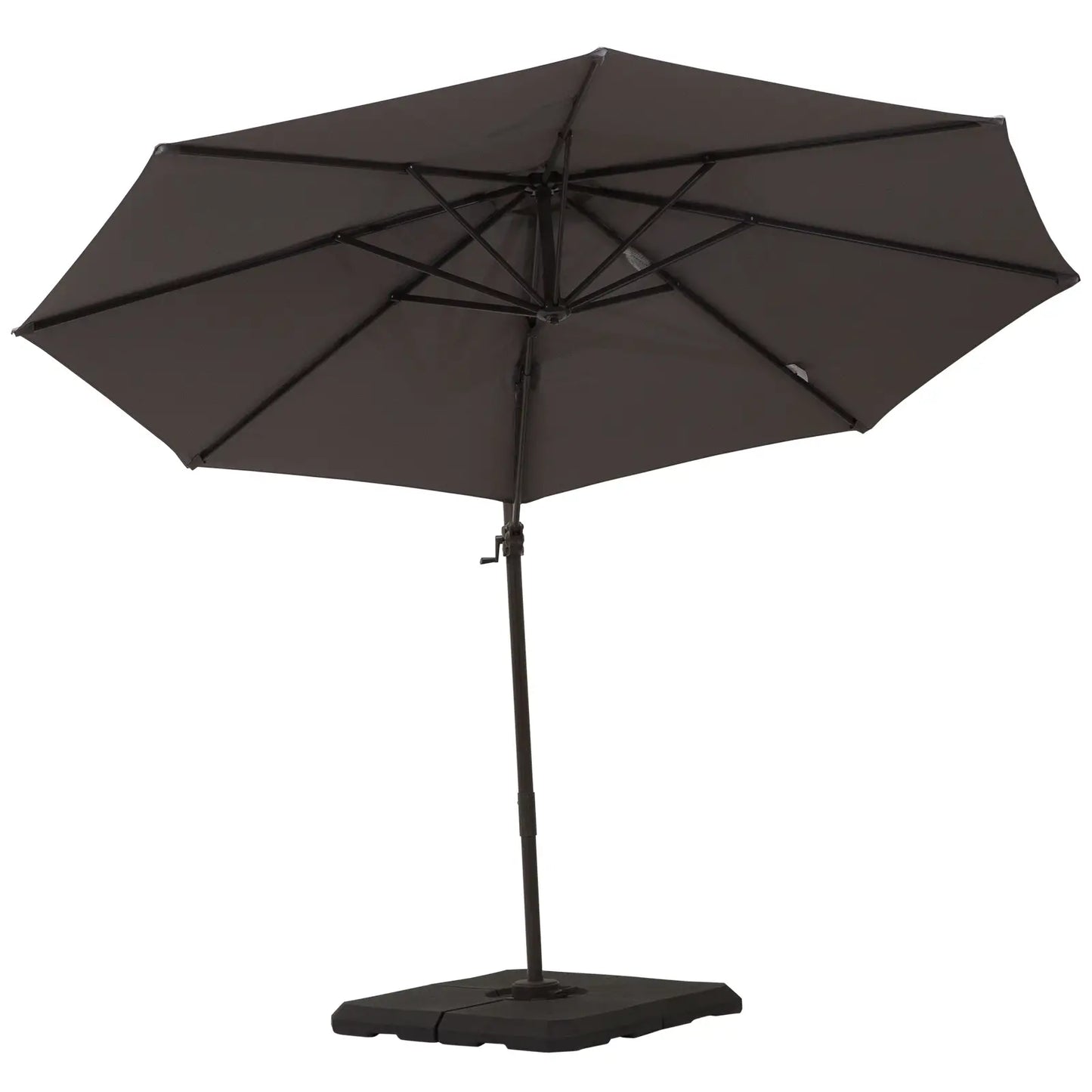 10ft Cantilever Patio Umbrella, 360° Rotation, Crank, Grey Cantilever Umbrellas at Gallery Canada