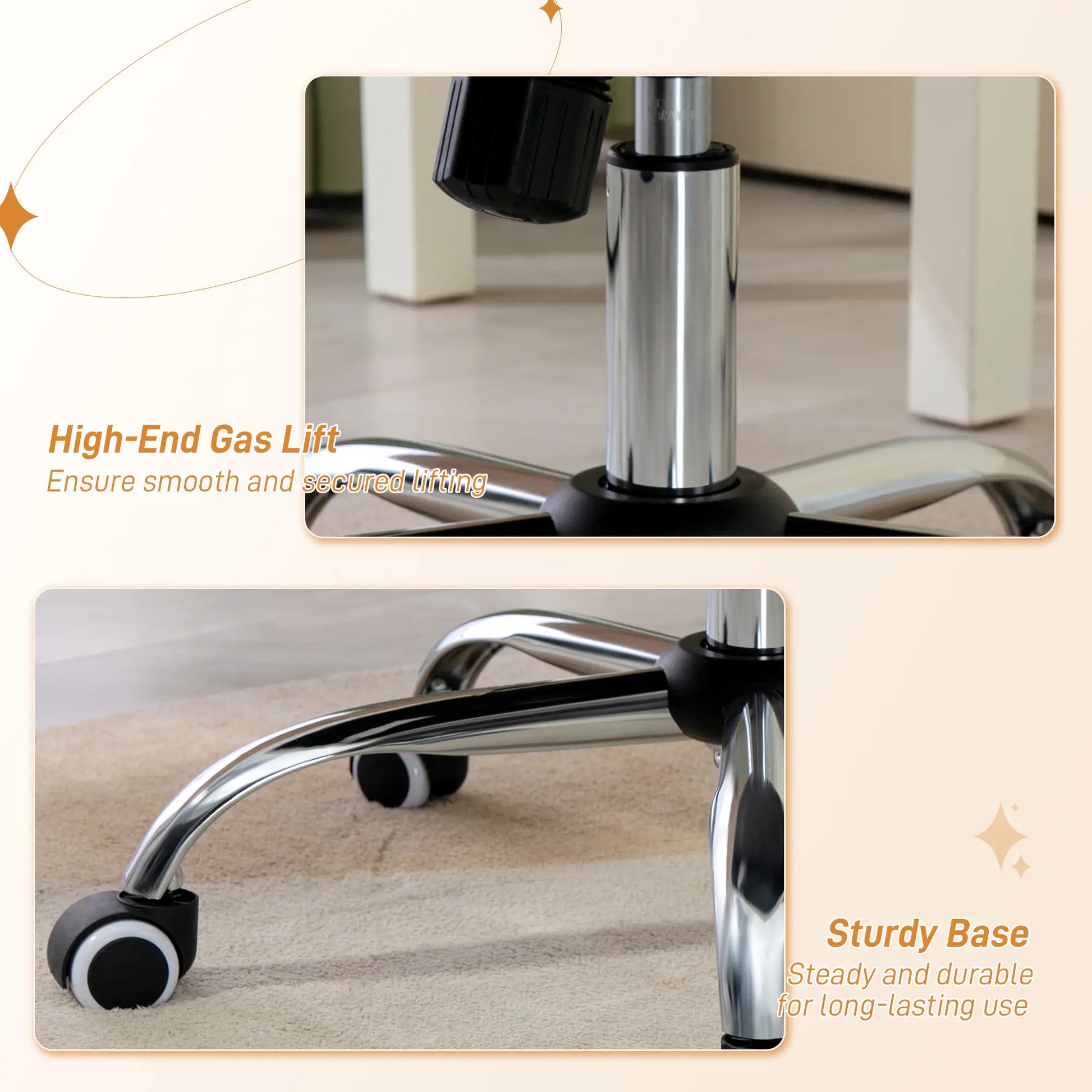 Teddy Fleece Computer Chair, Button Tufted, Swivel Wheels, Adjustable Height, White Executive & Manager Chairs at Gallery Canada