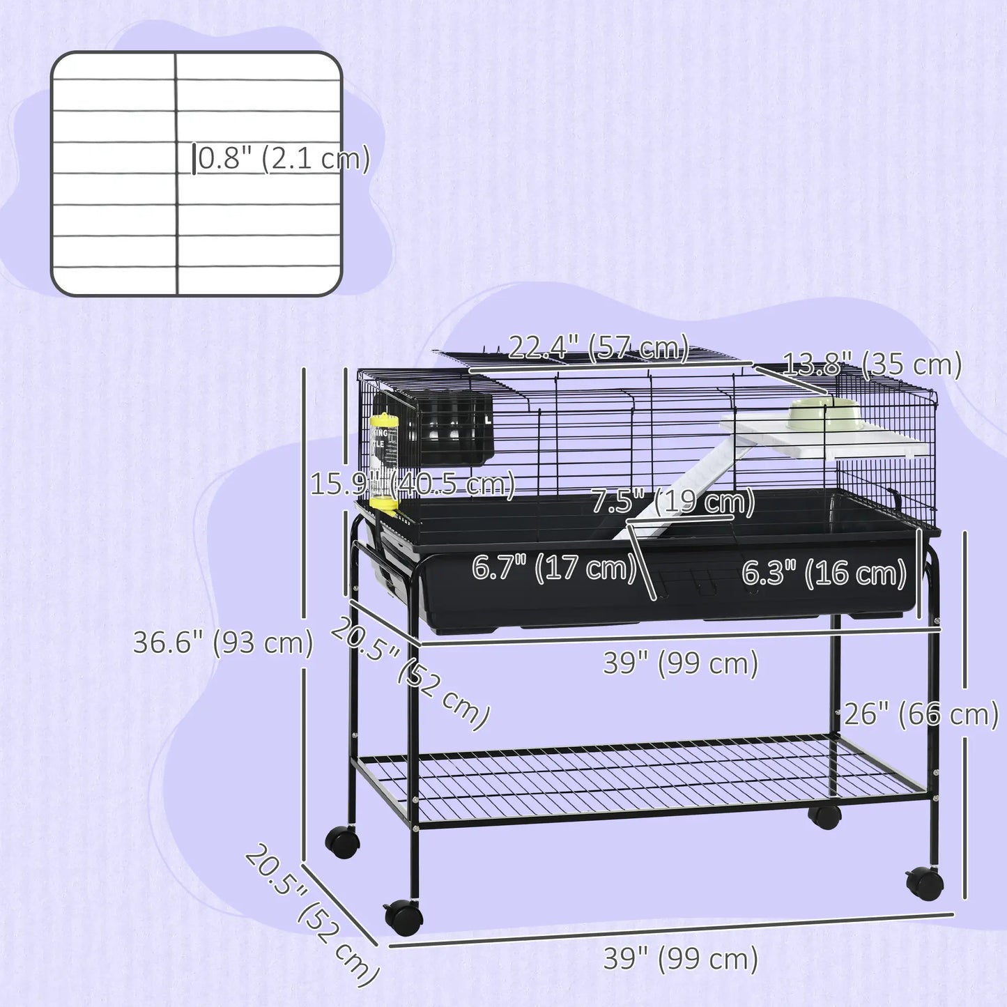 Small Animal Cage, Rolling Rabbit Hutch, Deluxe Pet Habitat Houses & Habitats at Gallery Canada