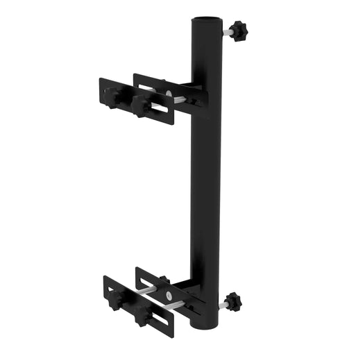 Patio Umbrella Holder Stand, Deck Railing Mount Bracket, Adjustable Clamps, Black