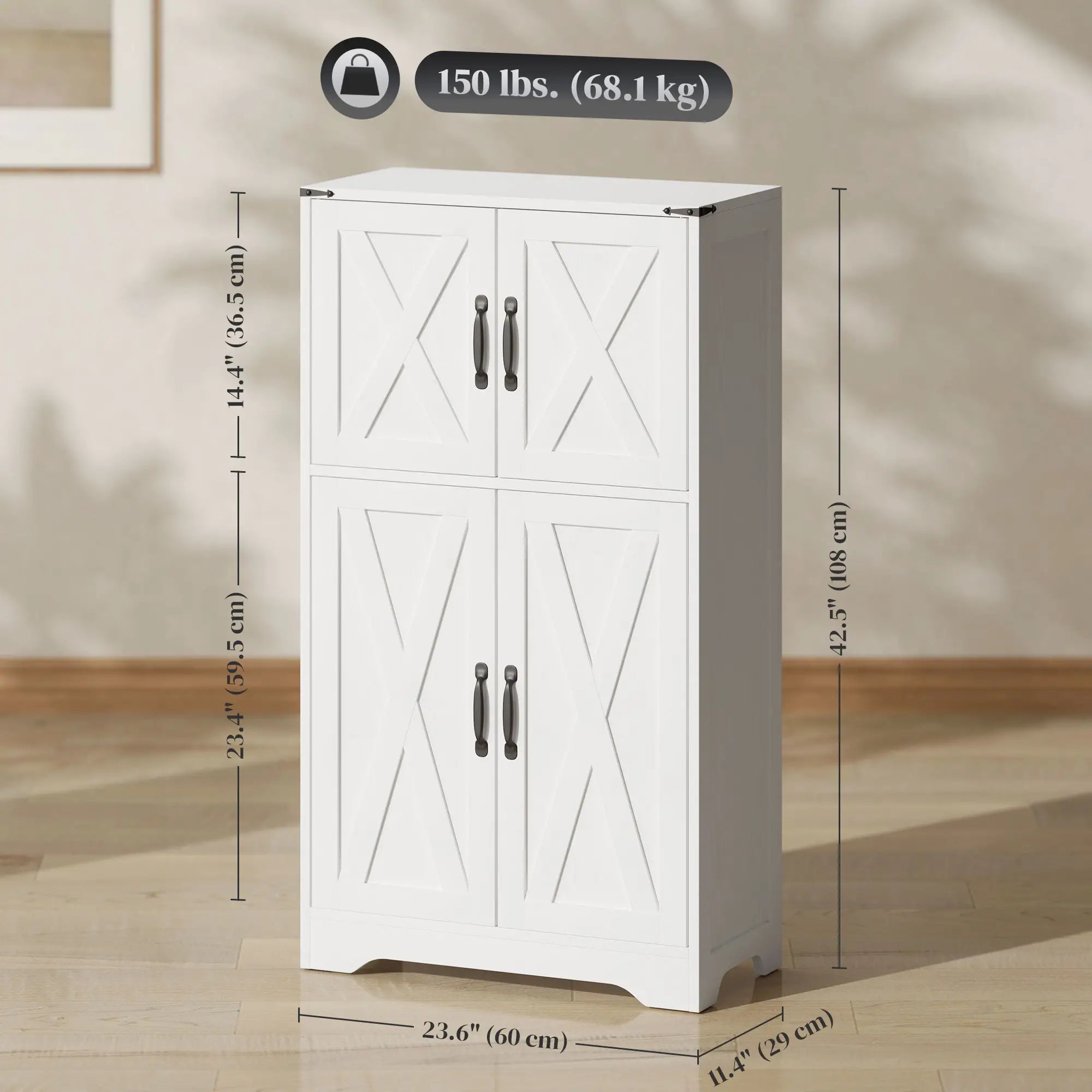 Farmhouse Kitchen Pantry, Freestanding Storage Cabinet, White Kitchen Pantry Cabinets at Gallery Canada