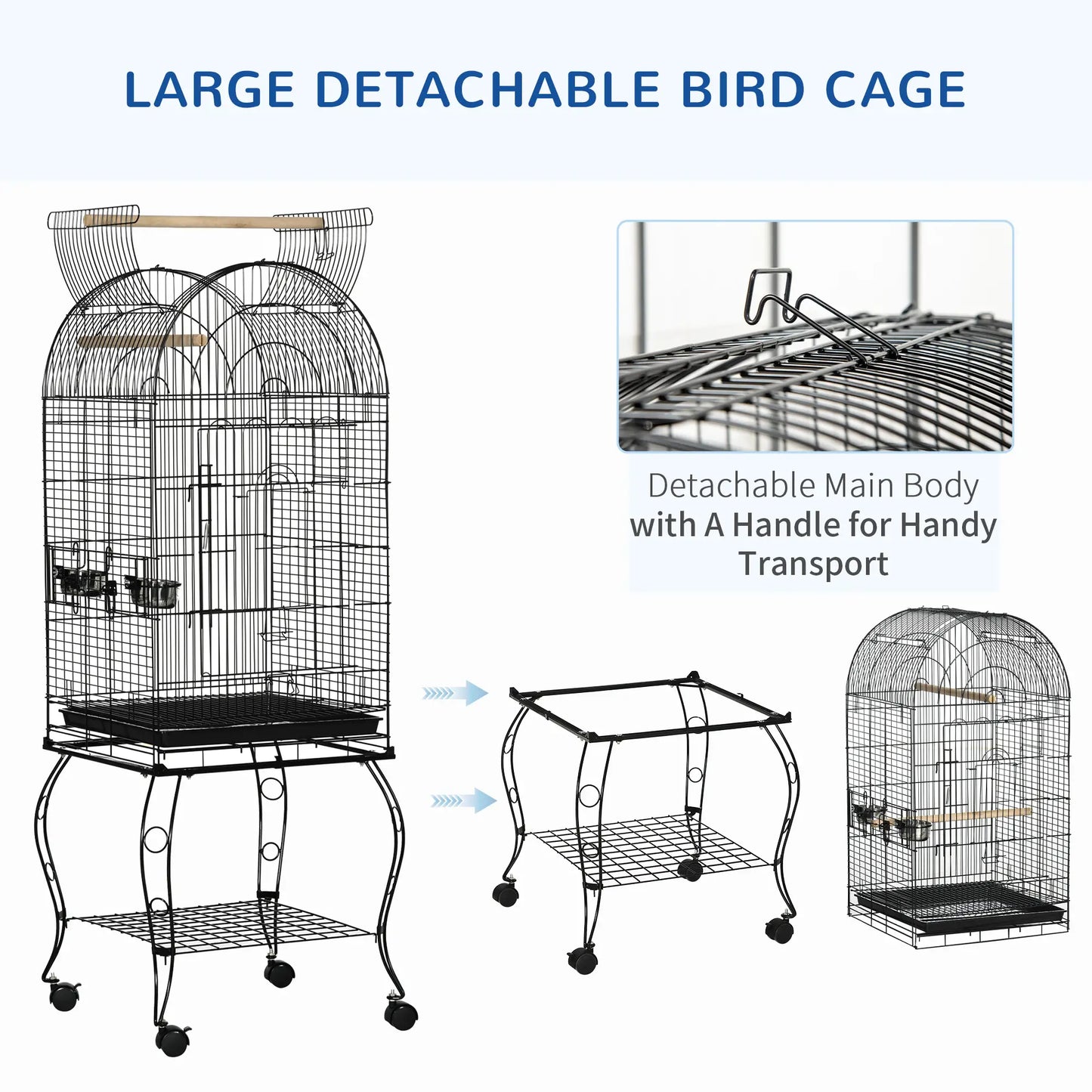 60" Large Bird Cage, Openable Top, Cockatiel, Sun Conure Bird Cages at Gallery Canada