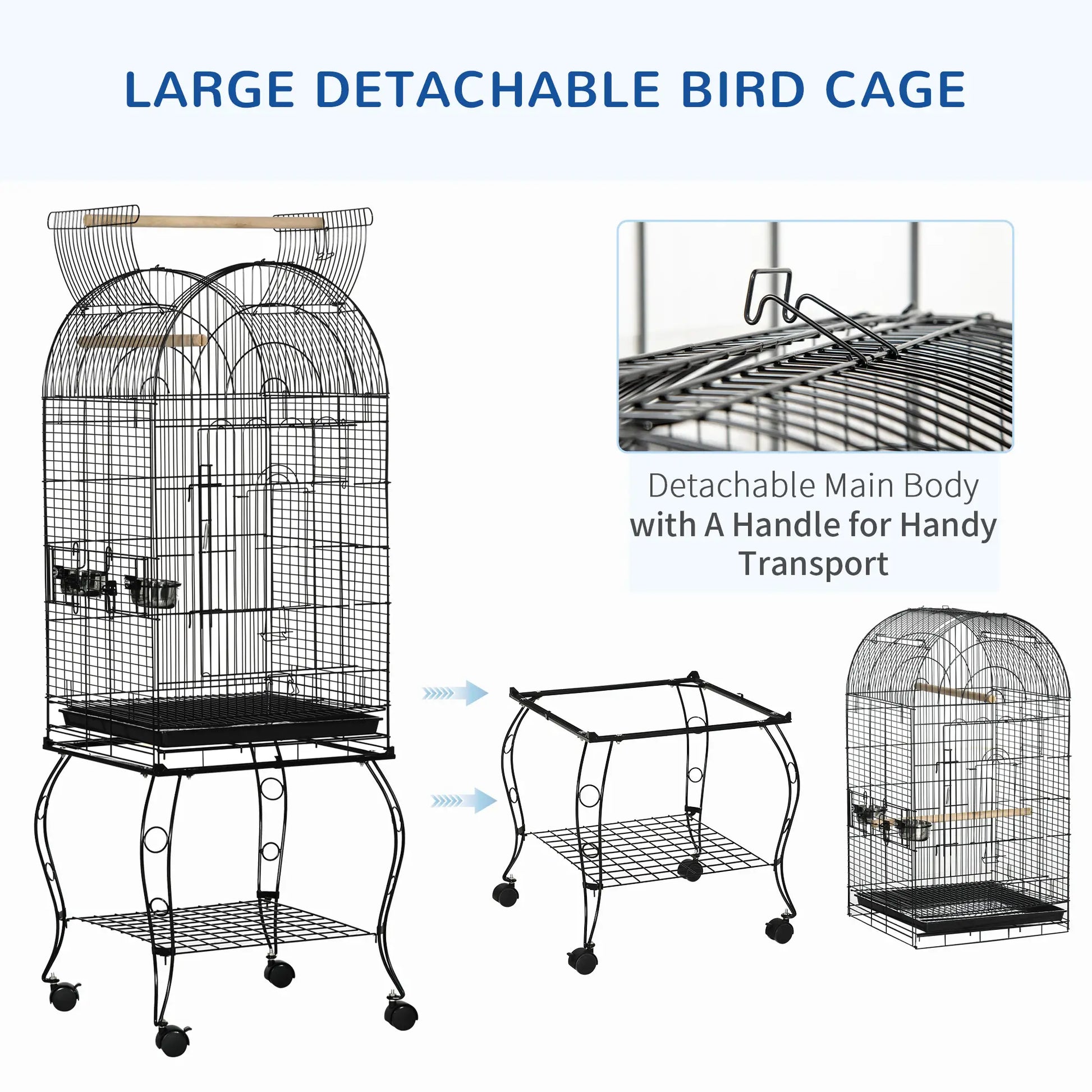 60" Large Bird Cage, Openable Top, Cockatiel, Sun Conure Bird Cages at Gallery Canada