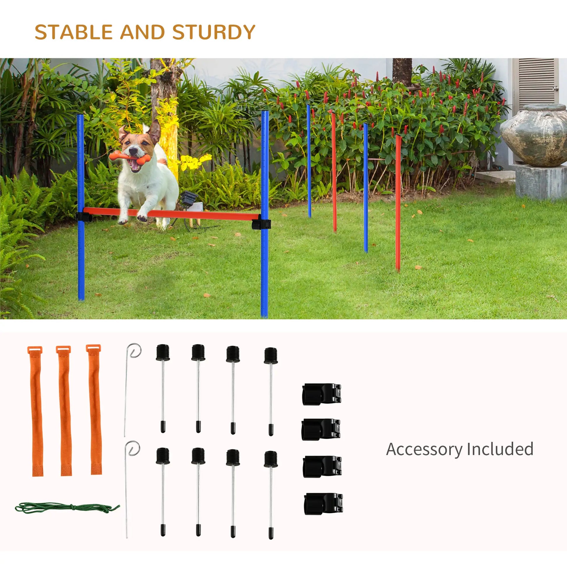 Dog Agility Training Kit, Adjustable Jump Weave Pole Ring Set Dog Agility Training Equipment at Gallery Canada