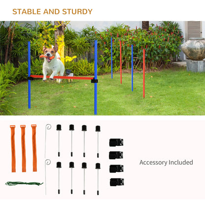 Dog Agility Training Kit, Adjustable Jump Weave Pole Ring Set Dog Agility Training Equipment at Gallery Canada