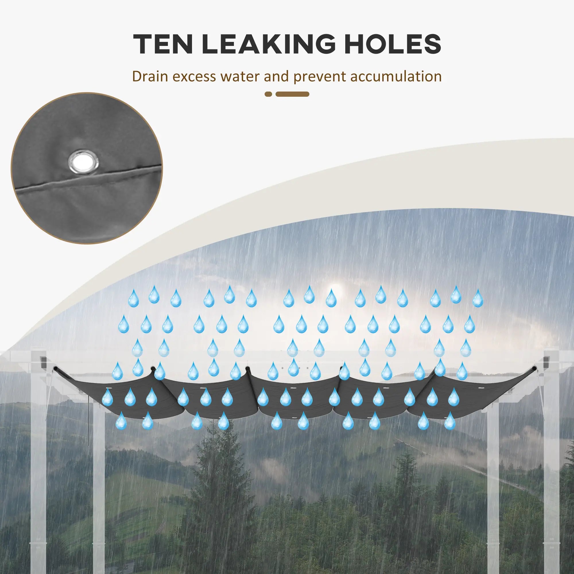 Retractable Pergola Canopy Replacement, 10' x 10', Dark Grey Gazebo Canopy Replacement at Gallery Canada