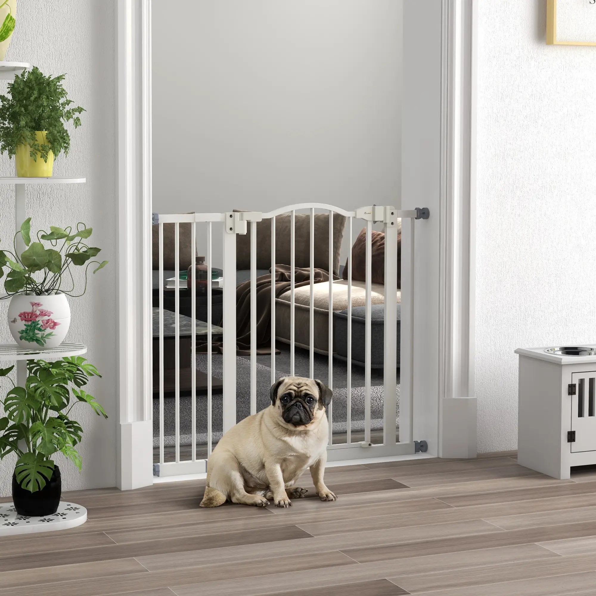 Extra Tall Dog Gate With Door, Pressure Fit, Auto Close, 29