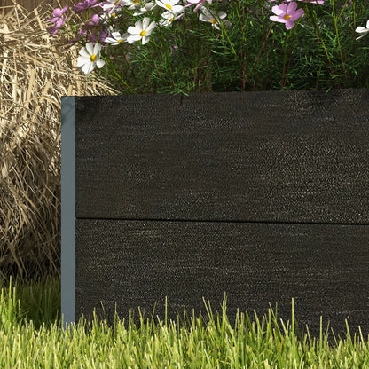 Raised Garden Bed With Trellis, Elevated Planter Box, 28" x 15" x 59", Black Wooden Planter Boxes at Gallery Canada
