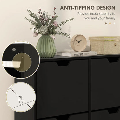 Shoe Storage Cabinet, 4 Flip Drawers, Adjustable Shelf, Holds 8-16 Pairs, Black Shoe Storage Cabinets & Racks at Gallery Canada