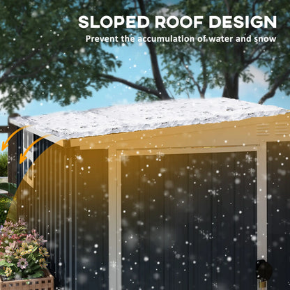 4' x 8' Metal Garden Shed, Outdoor Storage with Window, 2 Vents, Lockable Door Sheds at Gallery Canada