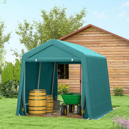 7.9' x 6.6' Garden Storage Tent, Metal Frame, Double Zipper Doors, Green Car Shelters at Gallery Canada