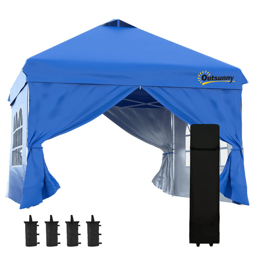 10' x 10' Pop Up Canopy Tent, Instant Sun Shelter, Blue