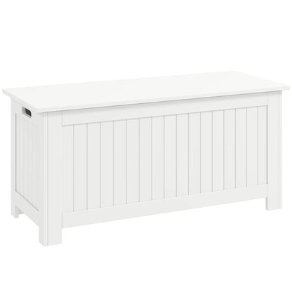 Large Storage Box Storage Trunk Cabinet Container with Lid and 2 Safety Hinges, White Storage Cabinets White at Gallery Canada