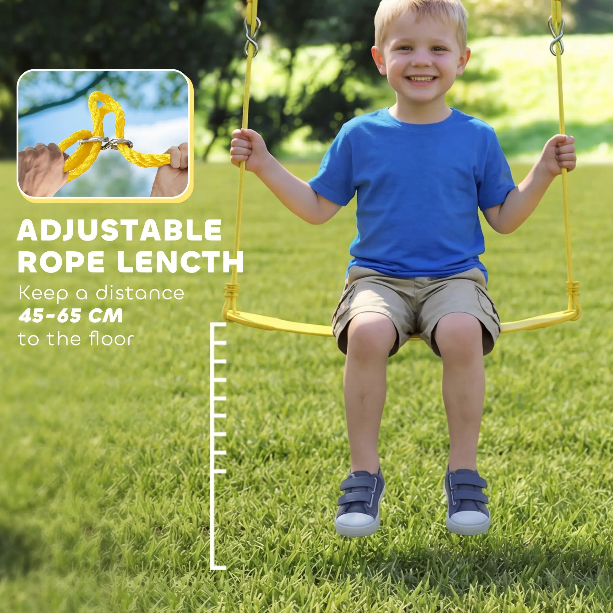 Kids Swing Set With Double Swings, Adjustable Ropes, Metal Frame Gym Sets & Swings at Gallery Canada