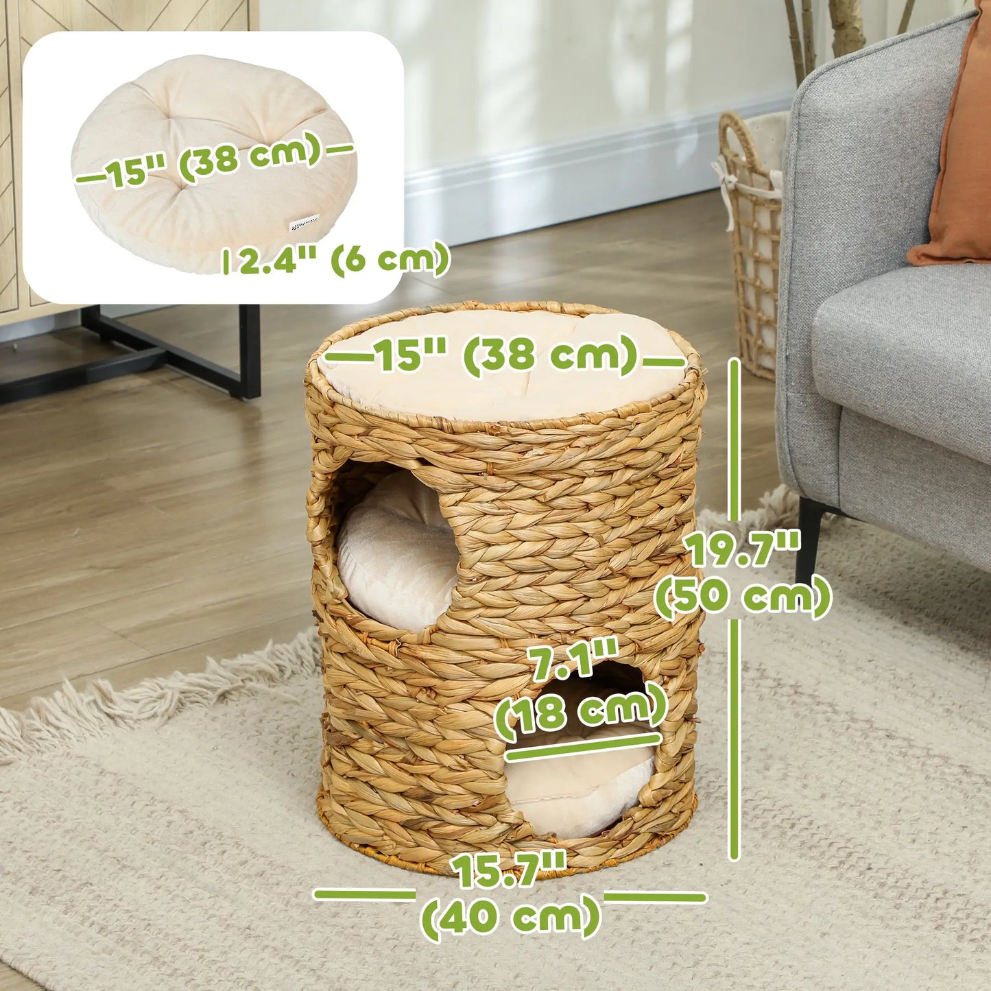 2-Storey Cat Condo Barrel, Small Cat Tree Tower, Light Brown Cat Towers at Gallery Canada