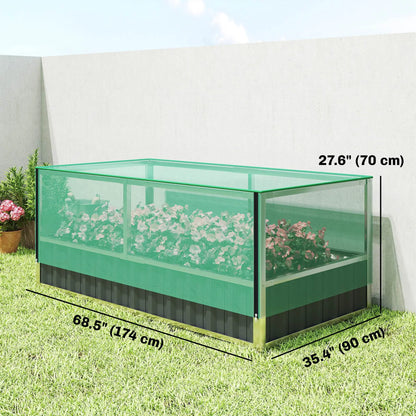 Steel Raised Garden Bed, 5.7 x 3 x 2.3ft, With Cover And Gloves, Dark Grey Galvanized Planter Boxes at Gallery Canada