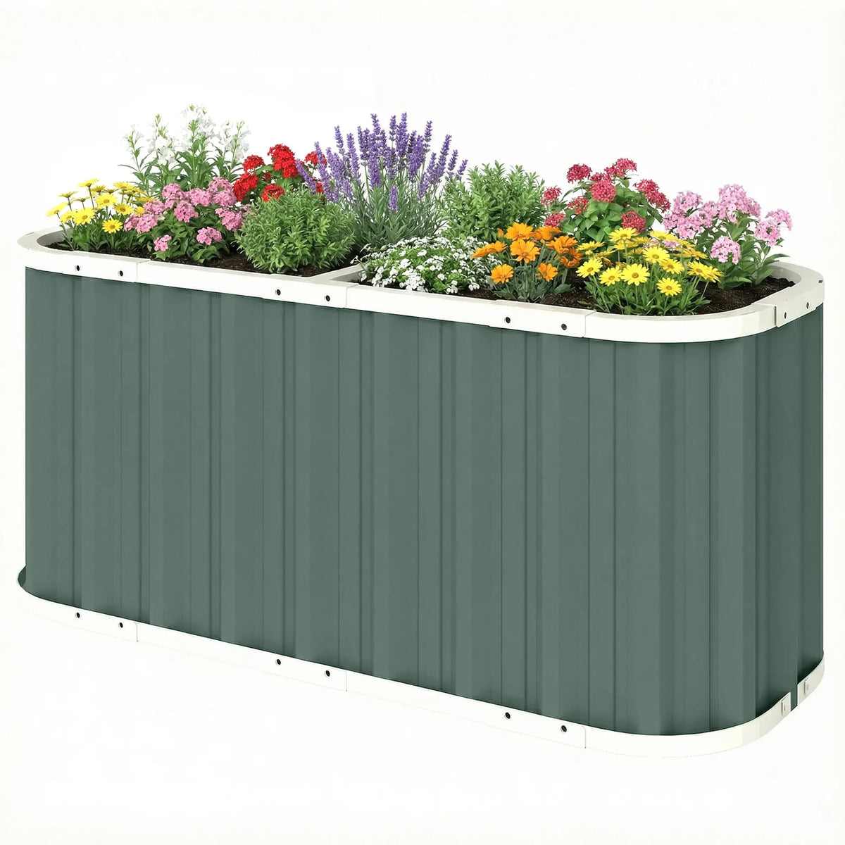 Galvanized Raised Garden Bed, Deep Rot Planter Box, 5' x 2' x 2', Light Green Galvanized Planter Boxes Light Green at Gallery Canada