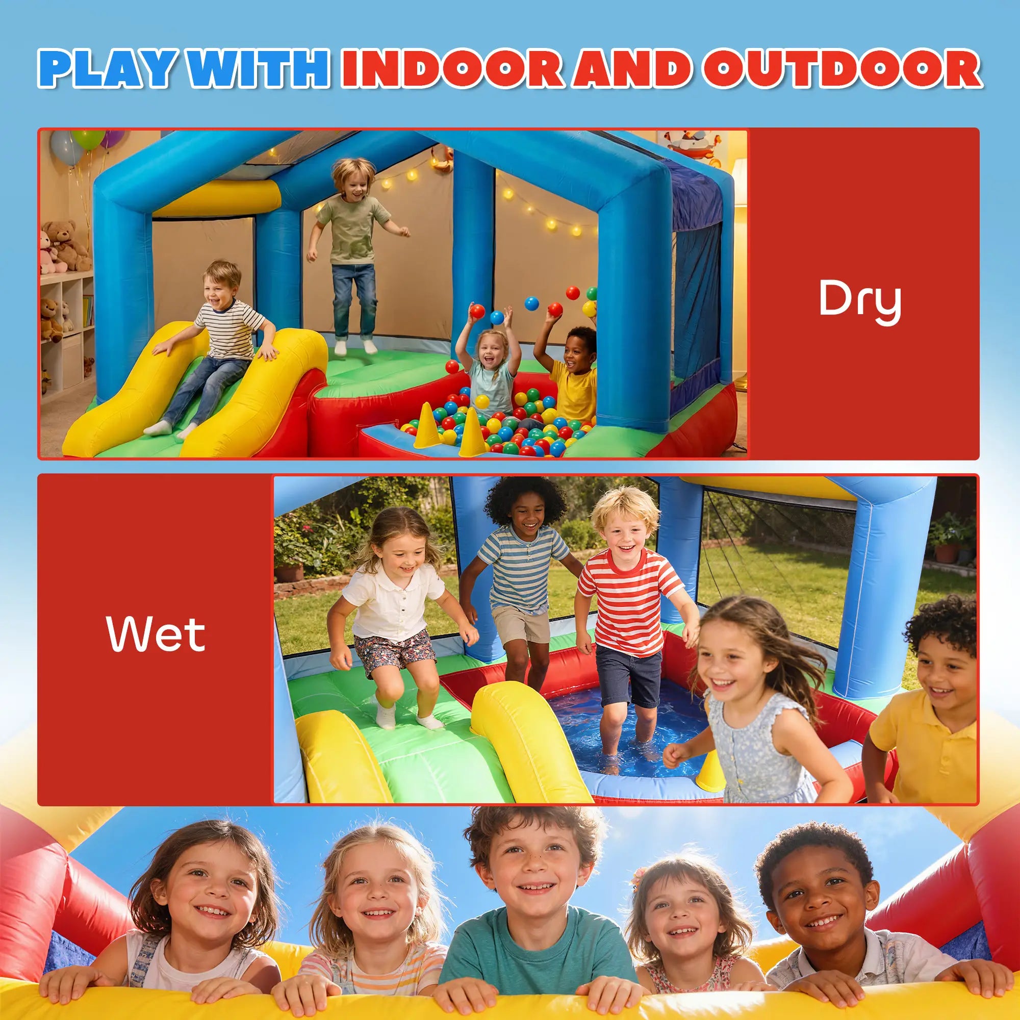 Kids Bouncy Castle, Inflatable Bounce House With Slide, Ball Pit Inflatables at Gallery Canada