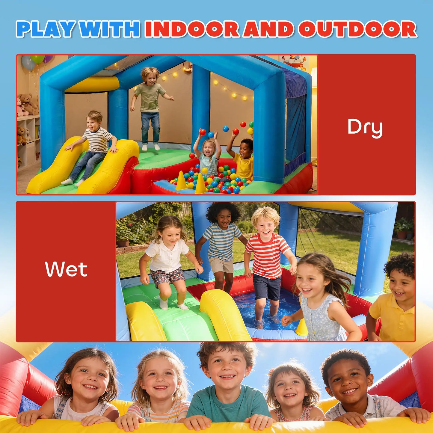 Kids Bouncy Castle, Inflatable Bounce House With Slide, Ball Pit Inflatables at Gallery Canada