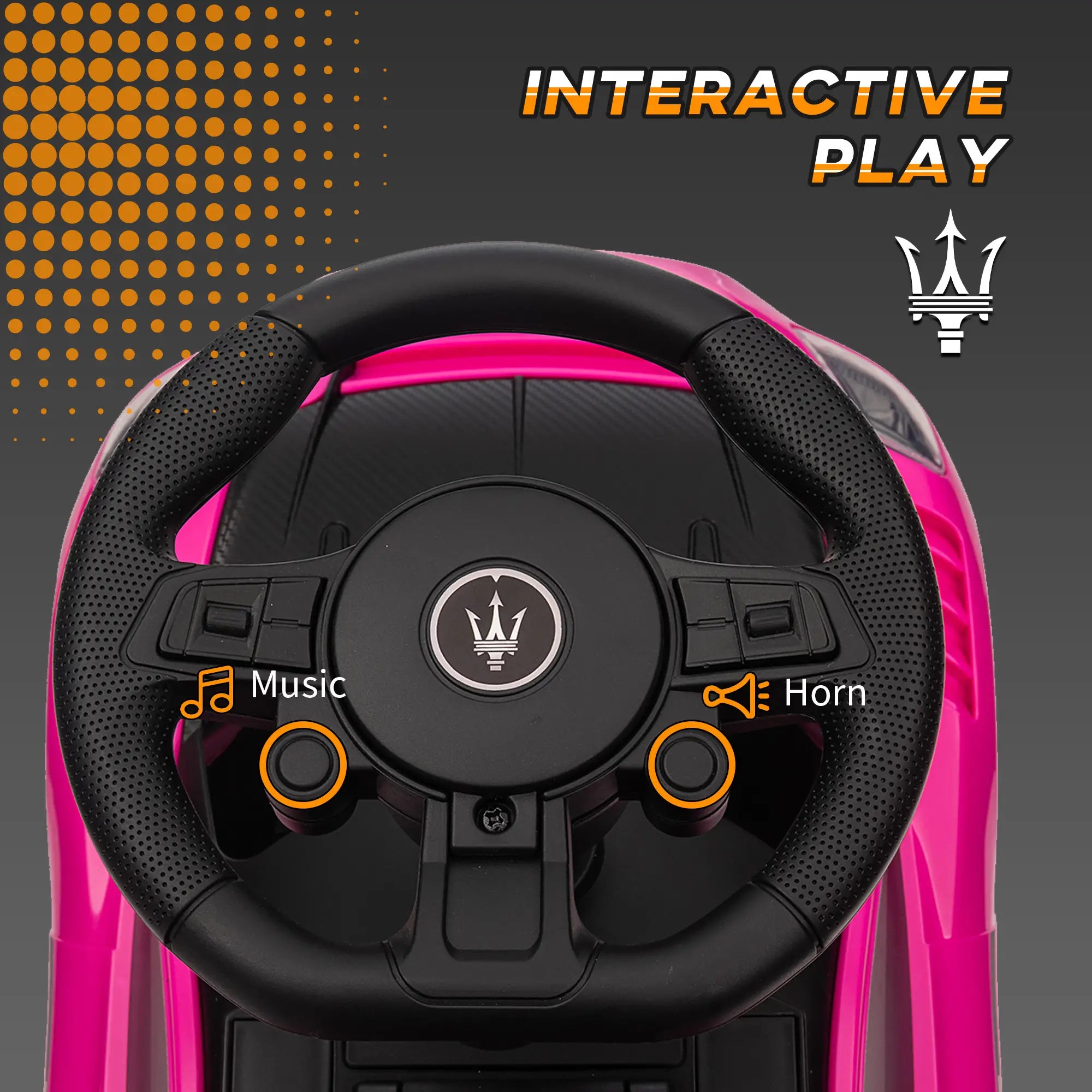 Maserati GT2 Baby Sliding Car, Storage Music Horn, 18-60 Months, Pink Push Cars for Toddlers at Gallery Canada