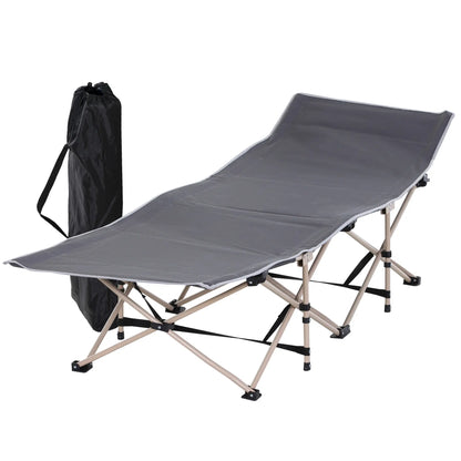 Folding Camping Cot for Adults, with Carry Bag, Side Pocket, Grey Camping Cots at Gallery Canada