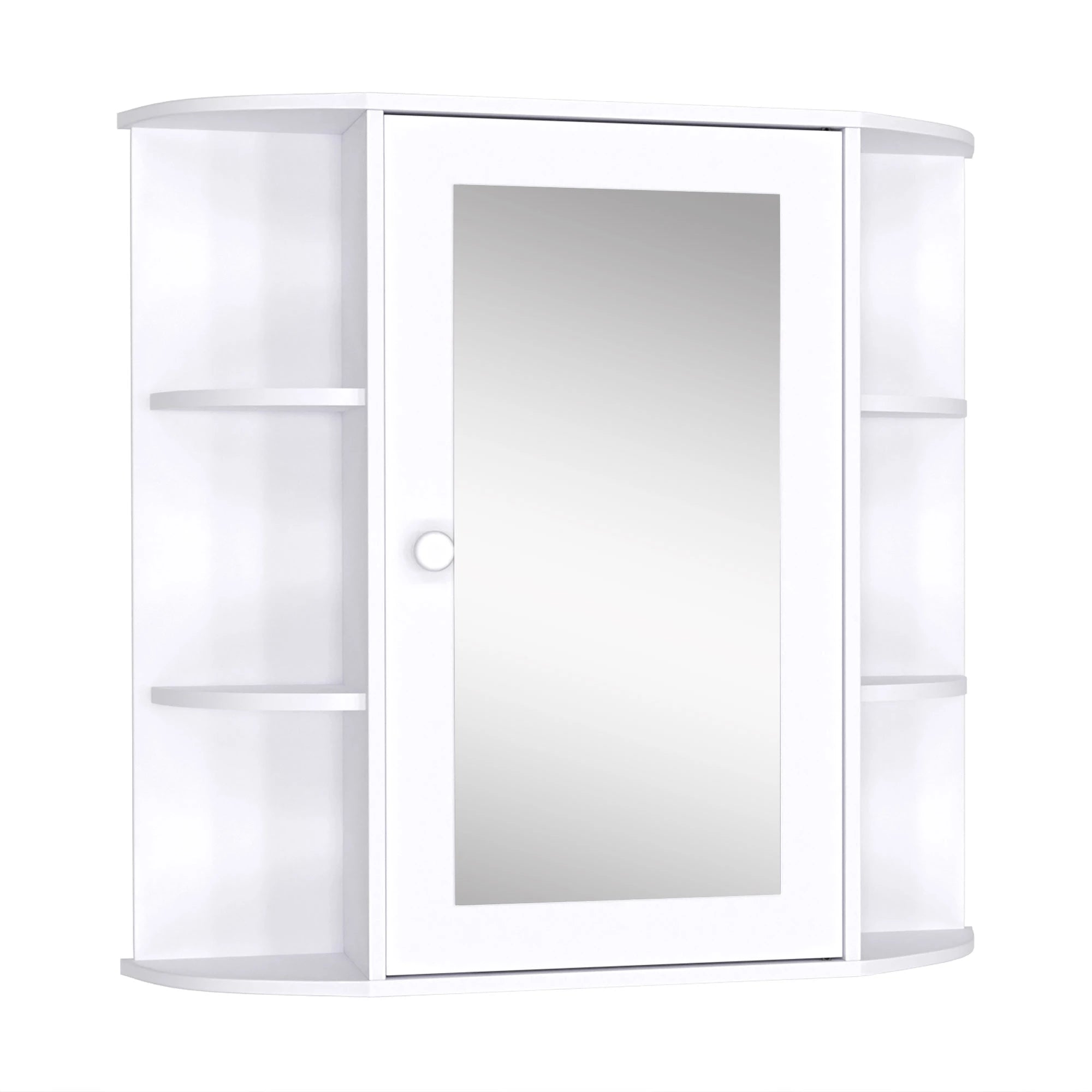 Mirrored Bathroom Wall Cabinet, Wall Mounted, With Door & Shelves, White Mirror Medicine Cabinets White at Gallery Canada