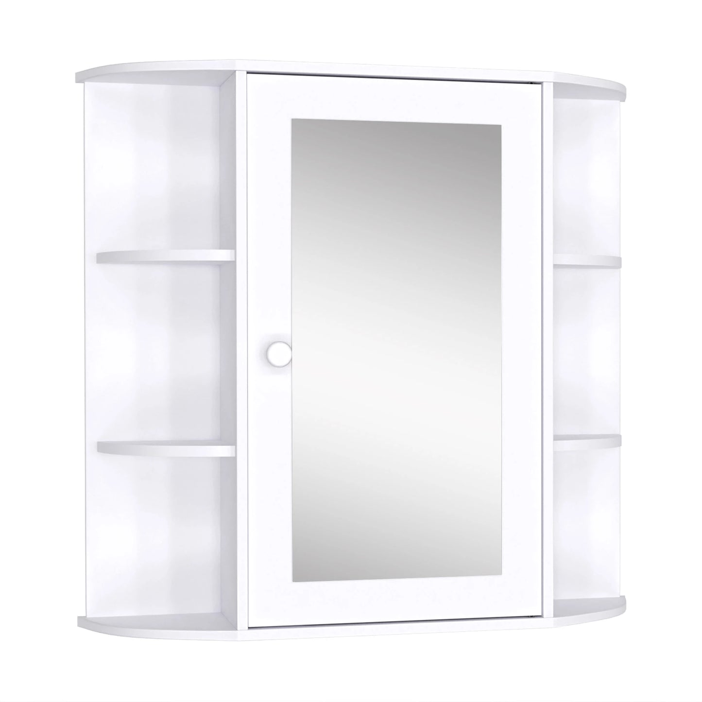 Mirrored Bathroom Wall Cabinet, Wall Mounted, With Door & Shelves, White Mirror Medicine Cabinets White at Gallery Canada