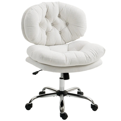 Armless Office Chair, Wide Padded Seat, Adjustable Height, Cream White Task Chairs Cream at Gallery Canada
