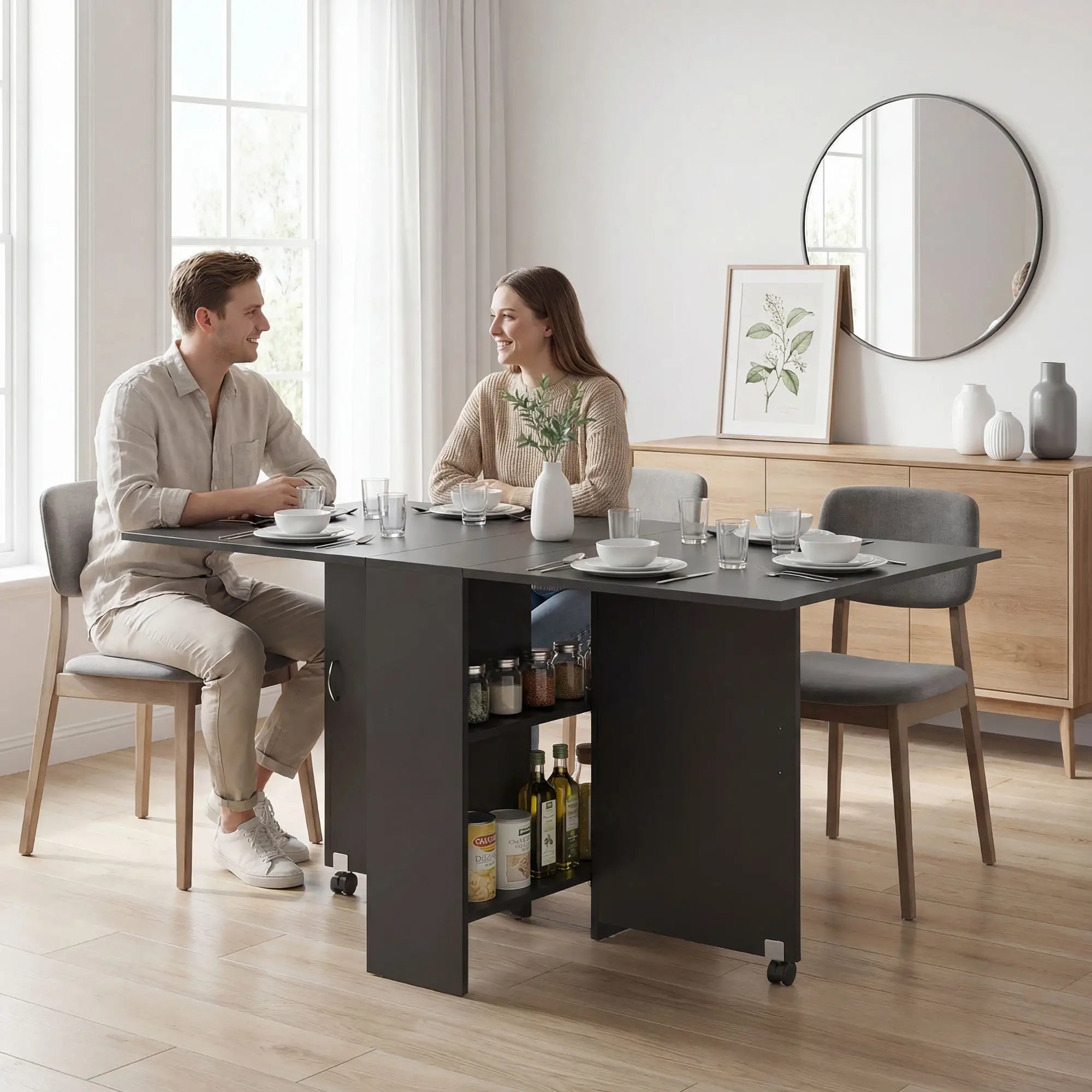Extendable Dining Table, Collapsible Folding Table, Black Bar Tables & Dining Tables at Gallery Canada