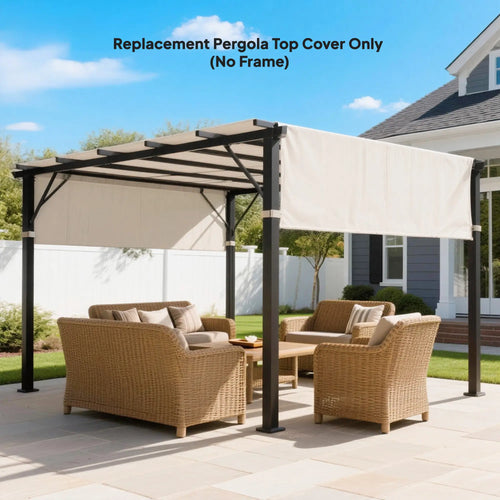 2 Pcs UV Protection Pergola Canopy, 10' x 10', Cream White