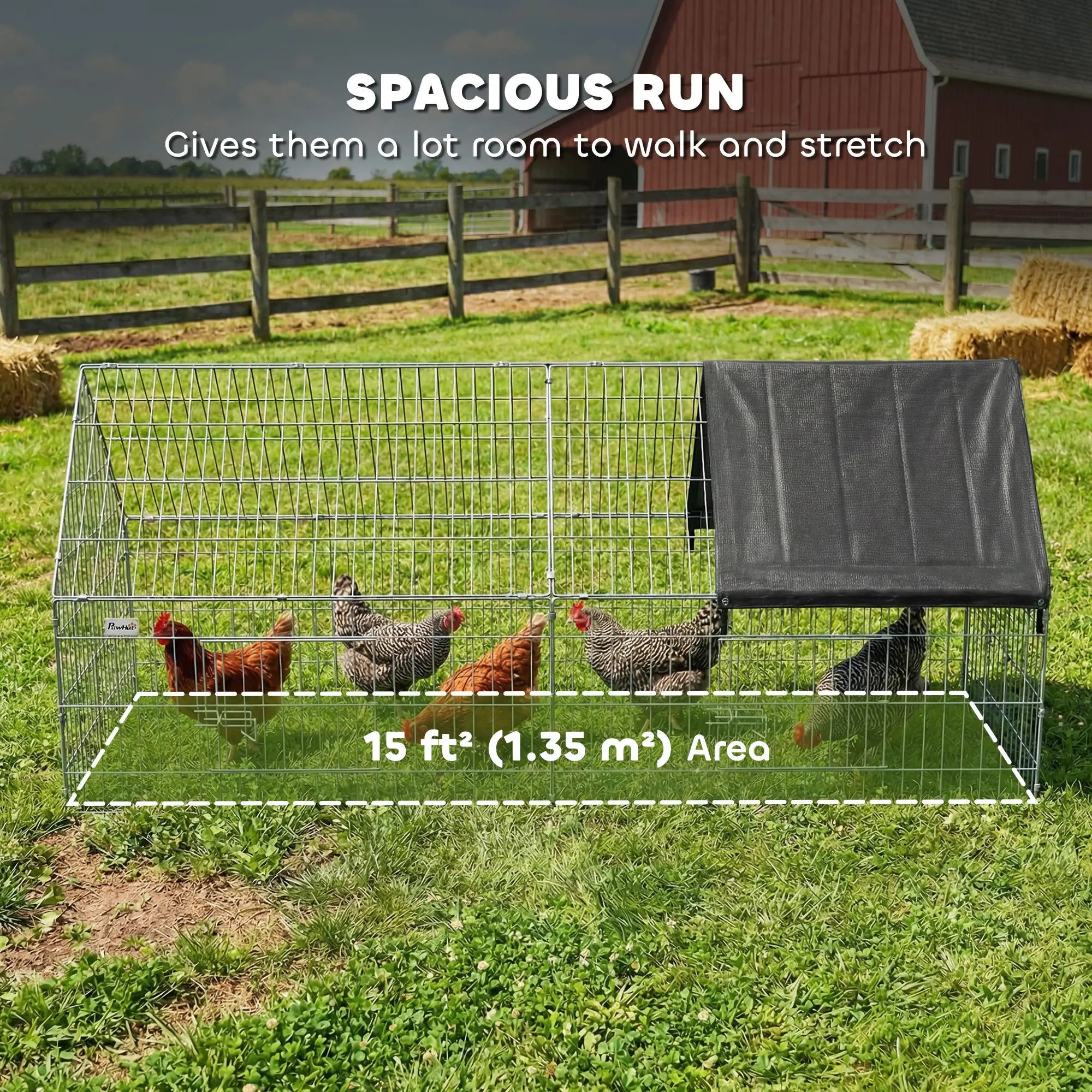 Metal Chicken Coop With UV-Resistant Cover, 71
