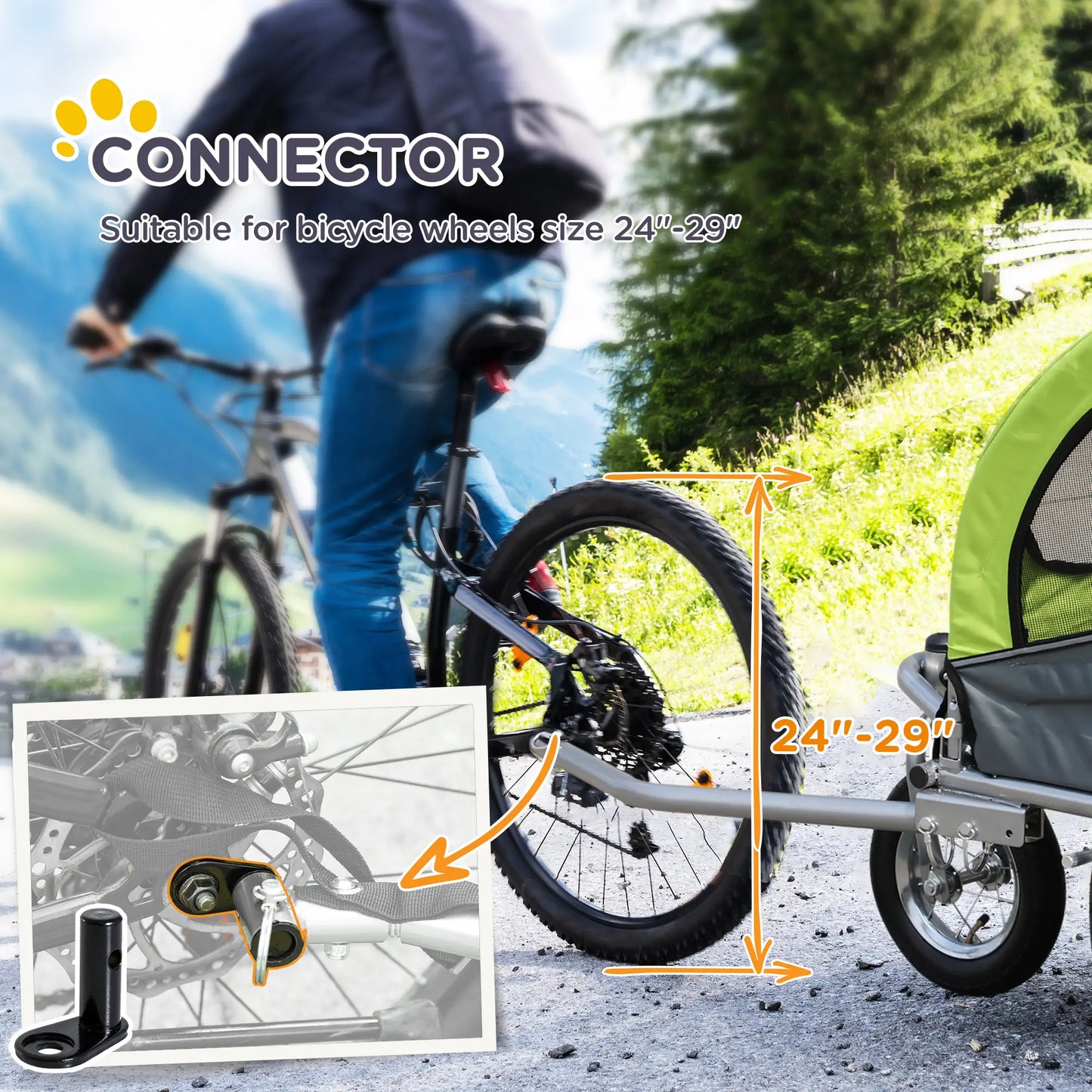 Dog Bike Trailer, 2-In-1, Suspension, Hitch, Storage Pockets, Green Dog Bike Trailers & Strollers at Gallery Canada