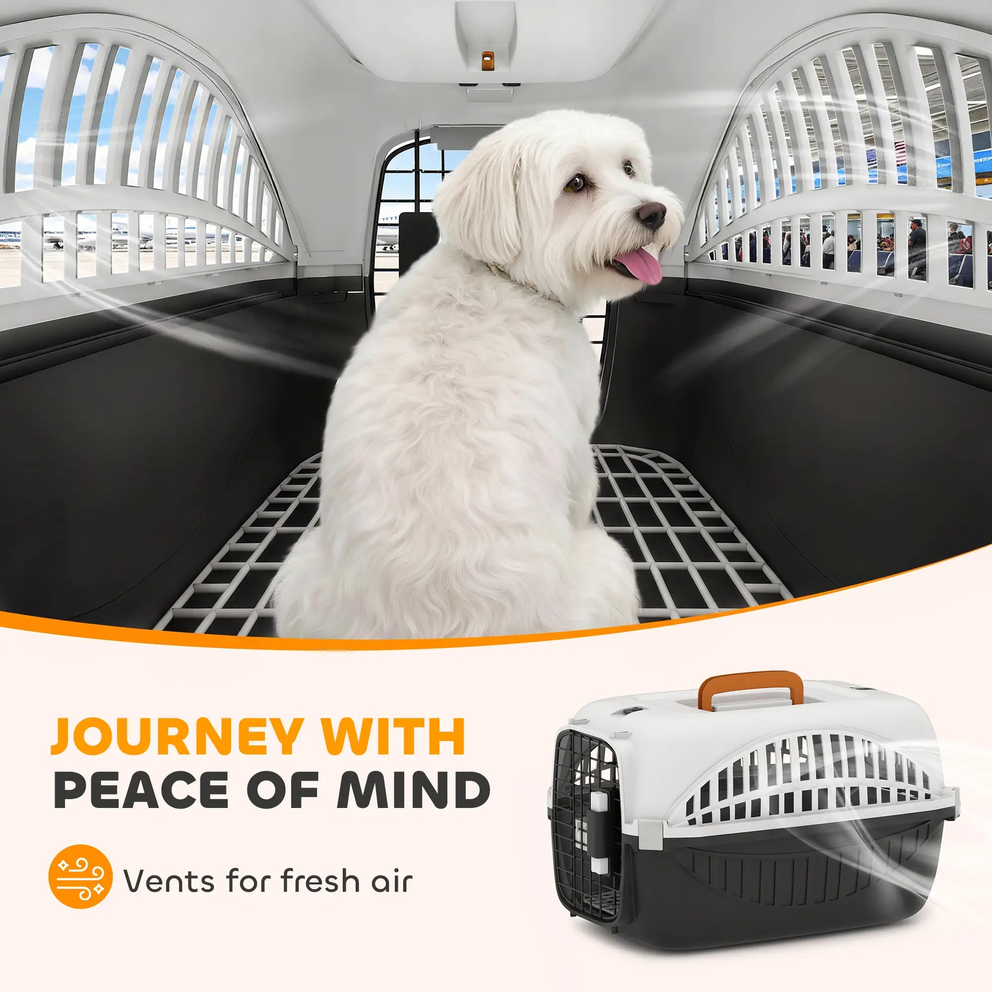 Airline Approved Pet Carrier For Mini Dogs, Steel Wire Door, Black Dog Cages & Crates at Gallery Canada