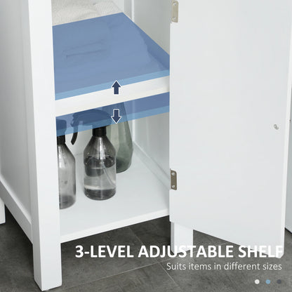 Freestanding Bathroom Cabinet, Open Shelves, 13.8" x 11.8" x 62.4", White Bathroom Cabinets at Gallery Canada