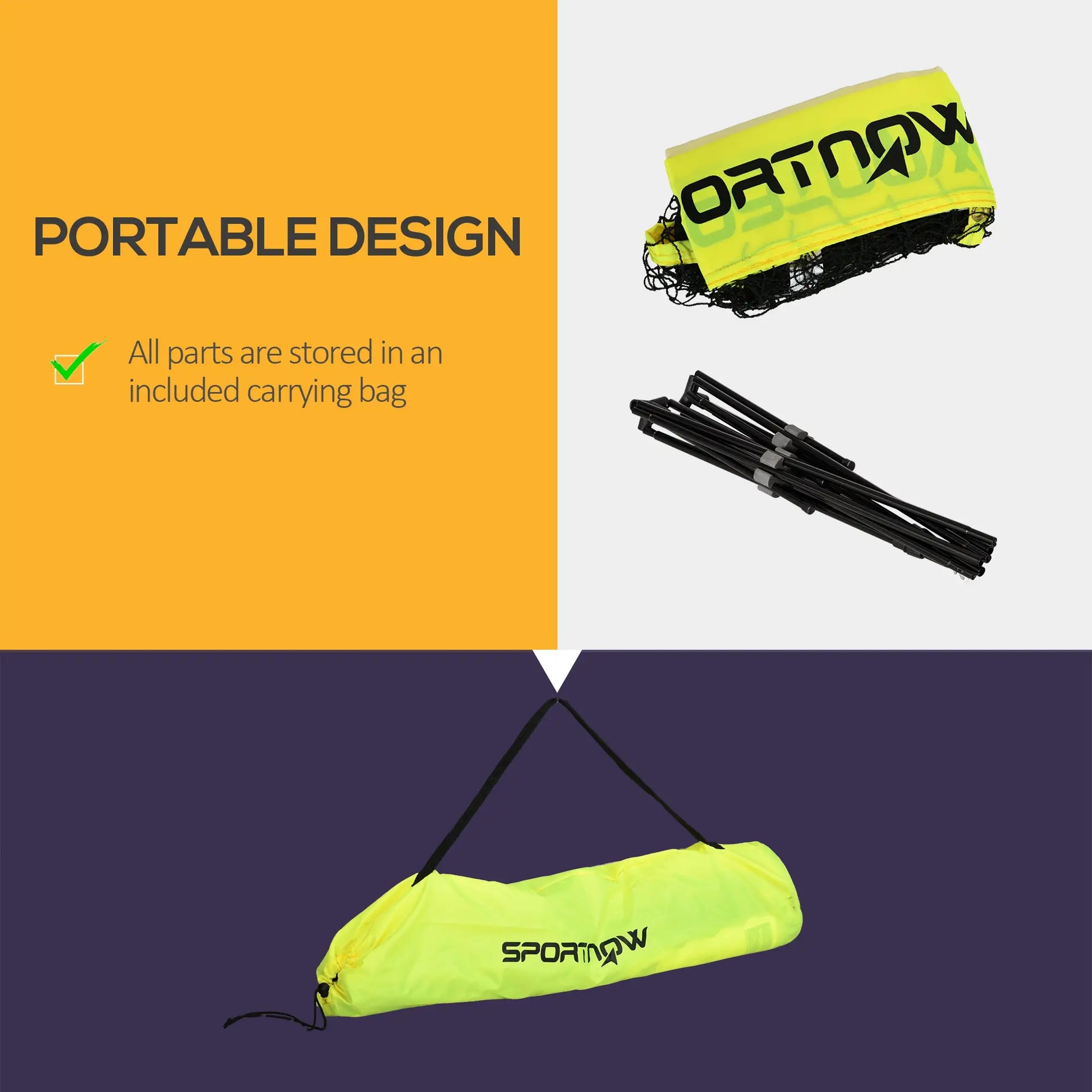 10ft Adjustable Badminton Net, With Carry Bag, Yellow Badminton at Gallery Canada