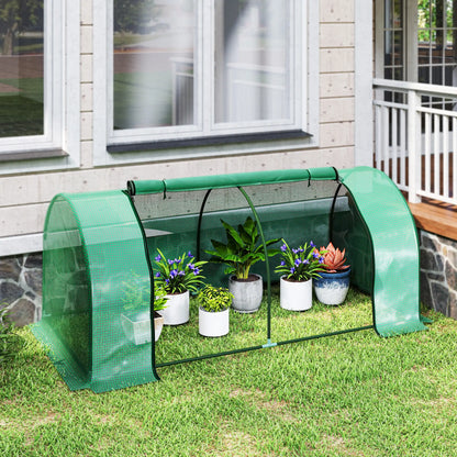 Mini Greenhouse With Zippered Doors, 79" x 39" x 32", Green Mini Greenhouses at Gallery Canada