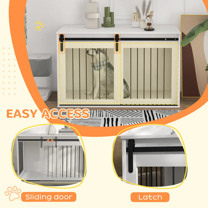 46.5" Dog Crate Furniture, End Side Table for Large Dogs, White Houses, Kennels & Pens at Gallery Canada