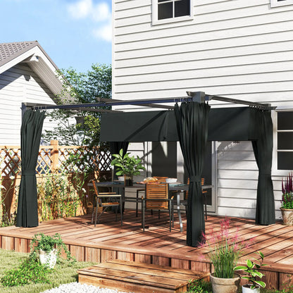 10' x 13' Pergola, Retractable Canopy, UPF30+ Sun Shade, Garden, Backyard Pergolas at Gallery Canada