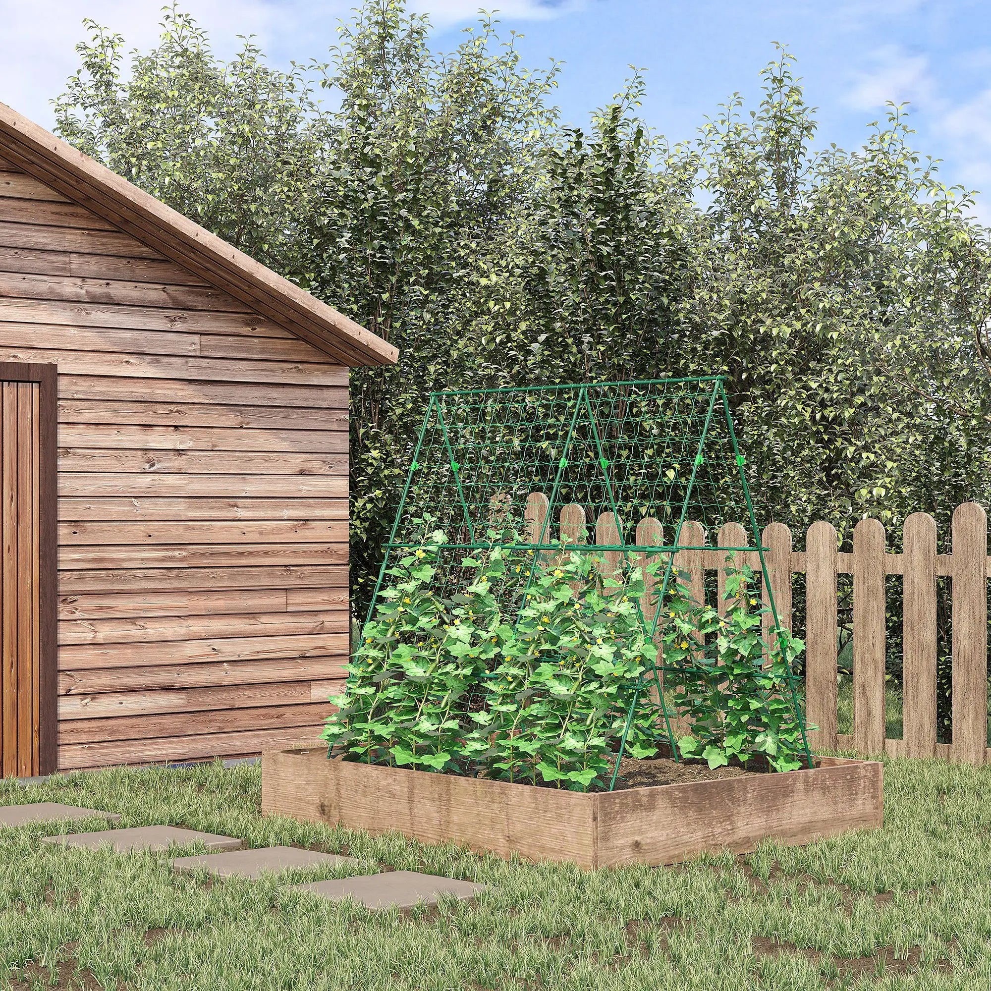 Metal Cucumber Trellis With Netting, A Frame Tomato Support, Green Plant Stands at Gallery Canada